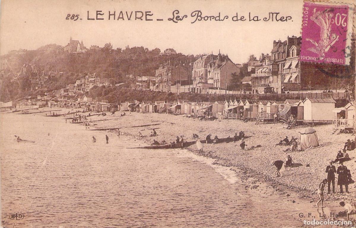 Postales: Postal de la Playa y Costa en Le Havre Francia