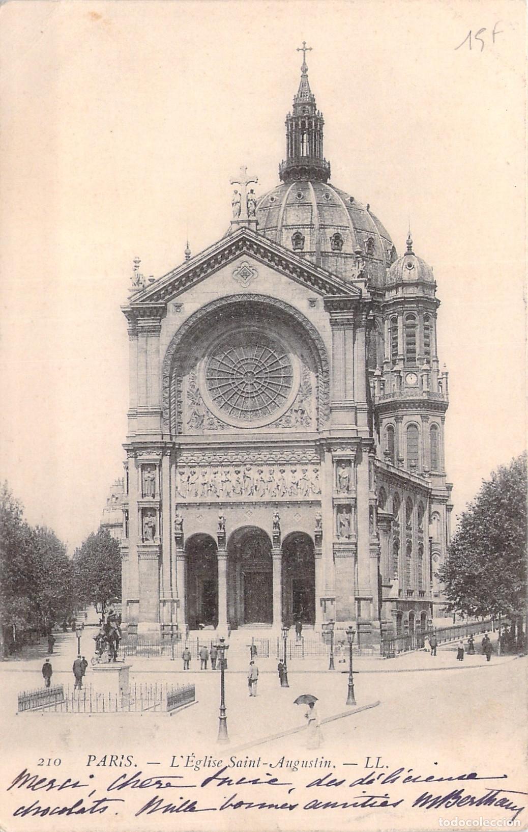 Postales: Tarjeta Postal de la Iglesia de San Agust&iacute;n en Par&iacute;s, Francia