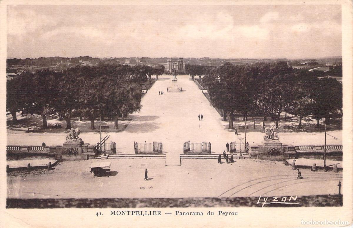 Postkarten: Postal de Montpellier - Panorama del Peyrou Francia