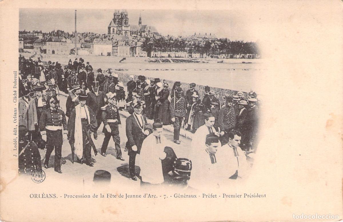 Postales: Postal de la Procesi&oacute;n de la Fiesta de Juana de Arco en Orleans, Francia