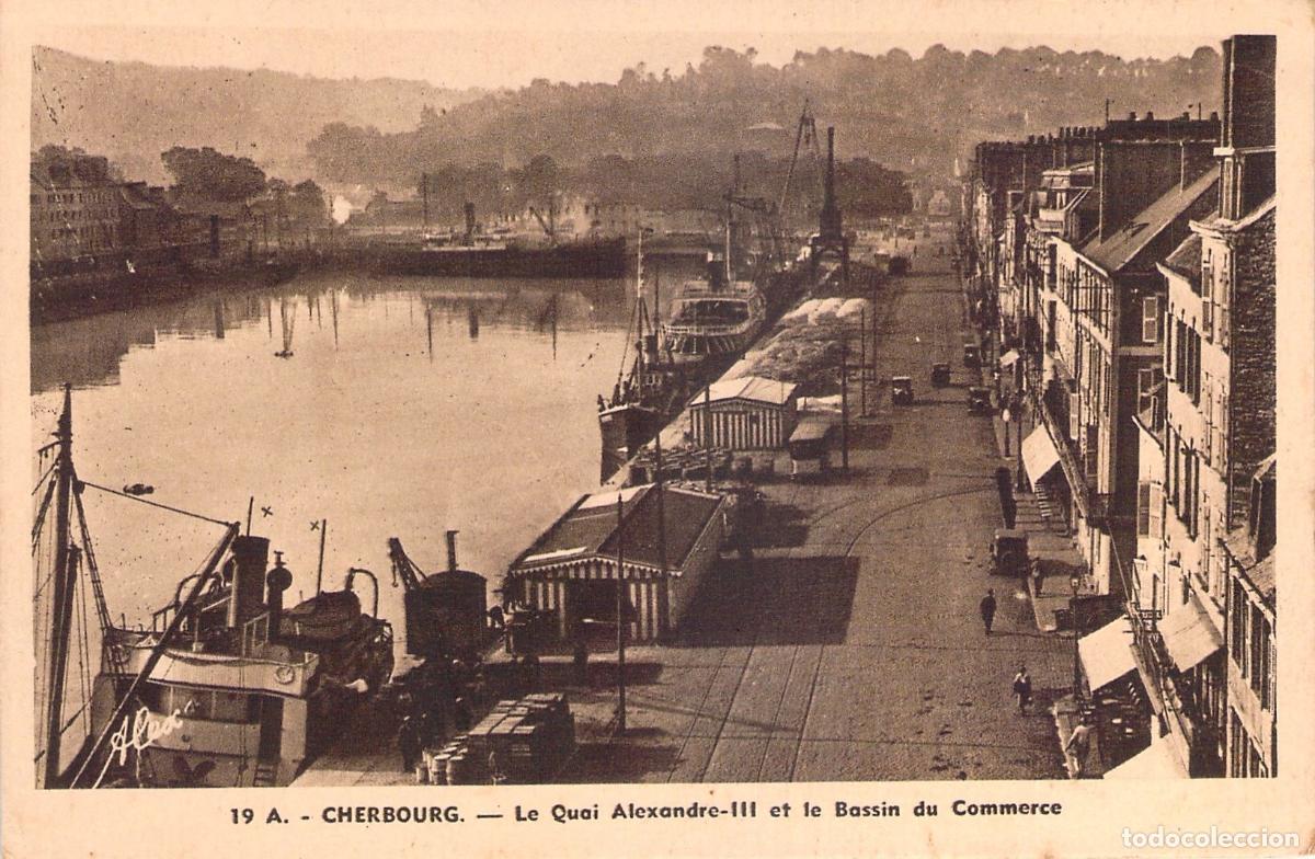 Postales: Postal de Cherbourg - El muelle Alexandre-III y el Bassin du Commerce