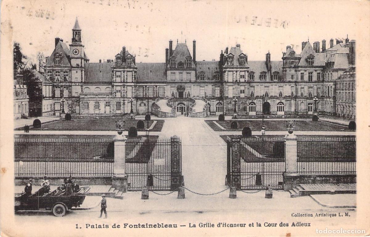 Postales: Postal de Francia: Palacio de Fontainebleau, Grille d'Honneur