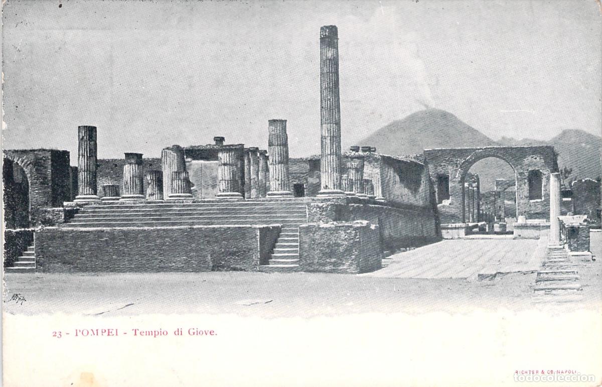 Postales: Postal del Templo de J&uacute;piter en Pompeya, Italia