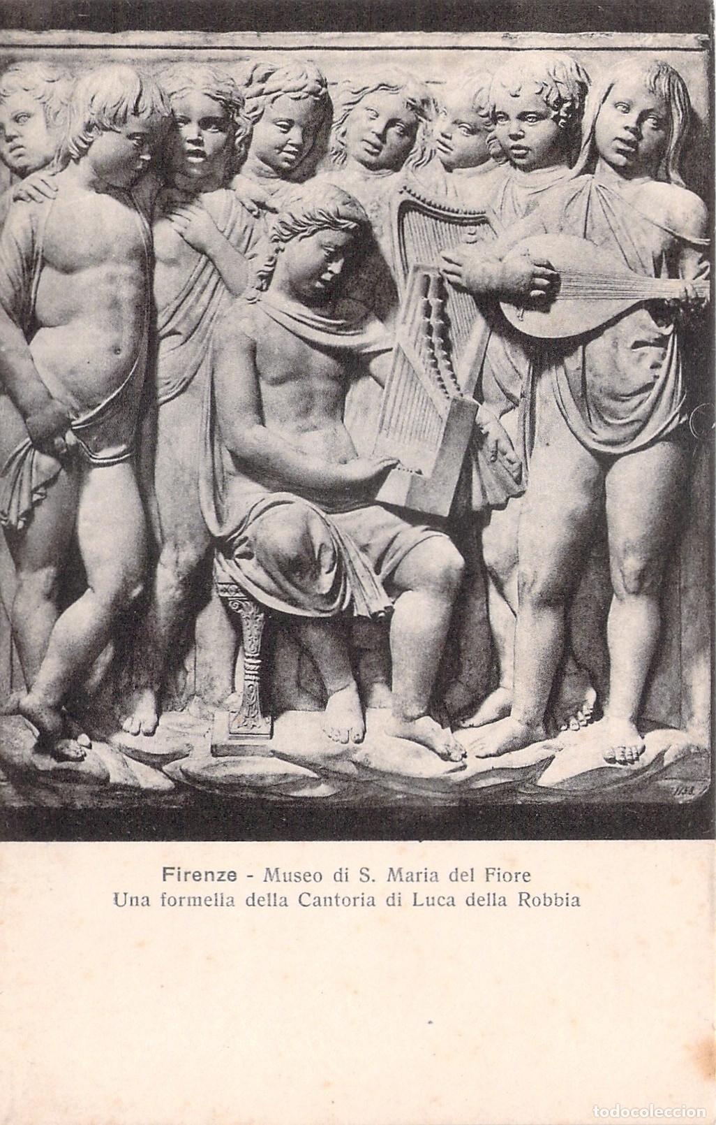 Postales: Postal de Florencia: Escultura de la Cantoria por Luca della Robbia