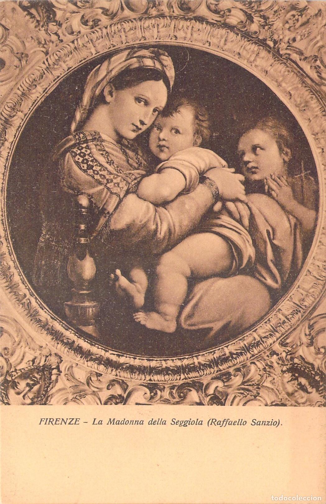 Postales: Postal de Arte Florencia - La Madonna della Seggiola de Rafael Sanzio