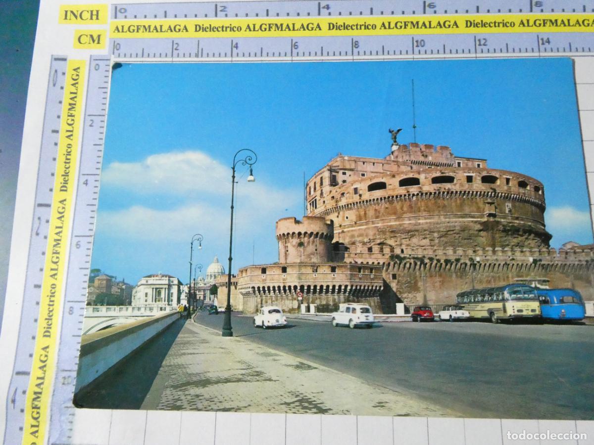 Postales: POSTAL DE ITALIA. ROMA CASTILLO SANT ANGELO VOLKSWAGEN ESCARABAJO AUTOBUSES. 3753