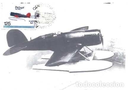 Postales: Portugal y M&aacute;xima, Las Azores en la historia de la aviaci&oacute;n, hidroavi&oacute;n Lockheed Sirius 1987 (55)