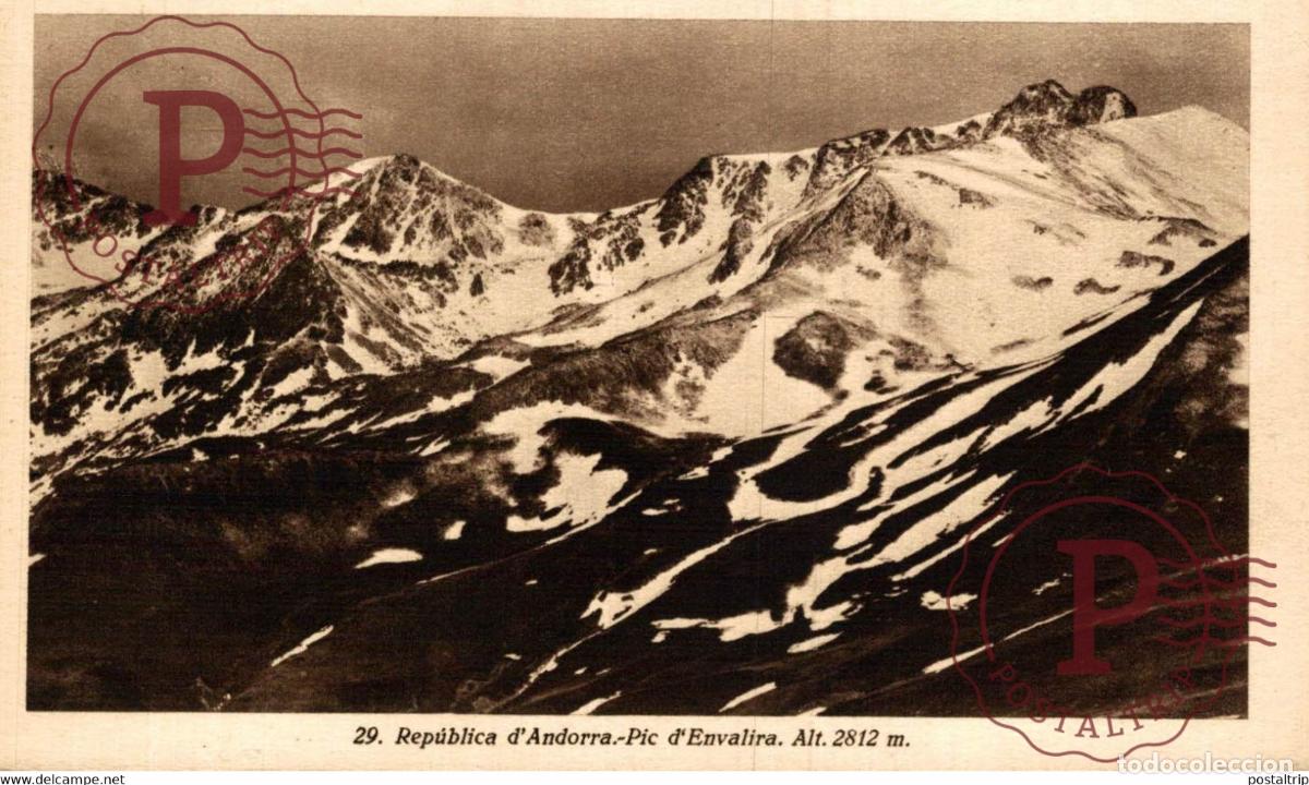 Postales: Republica dAndorra Pic dEnvalira Alt 2812m Andorra