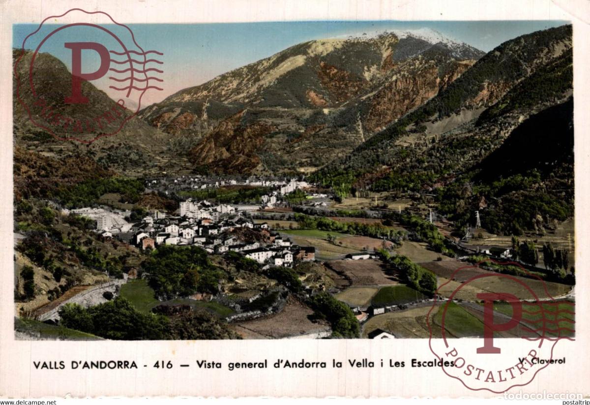 Postales: Valls DAndorra Vist ageneral dAndorra la Vella i Les Escaldes Andorra