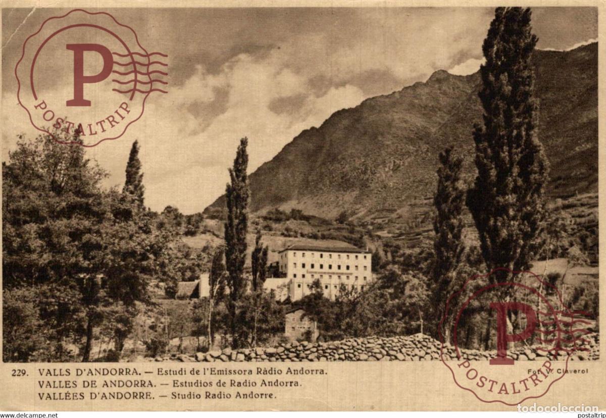 Postales: Valls DAndorra Estudi de LEmissora R&aacute;dio Andorra, Andorra