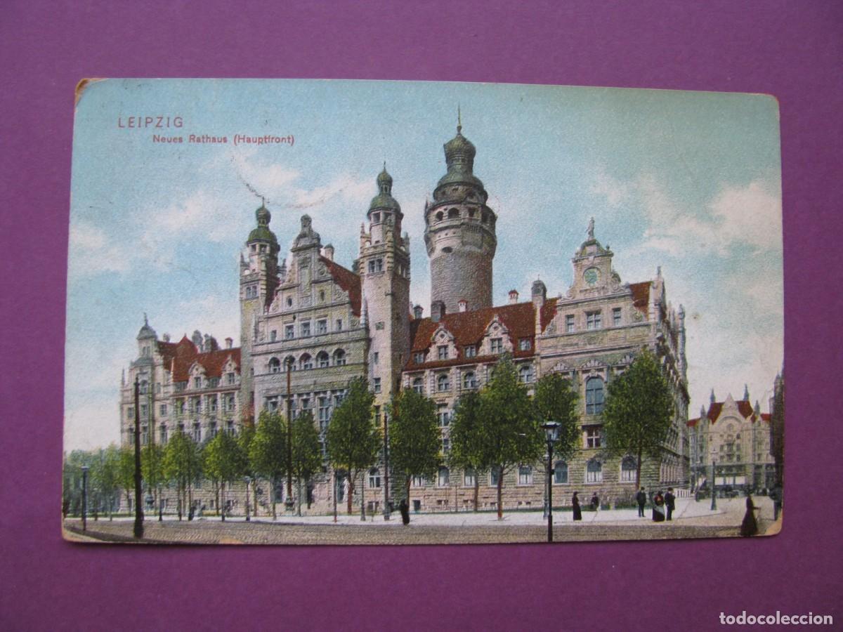 Postales: ANTIGUA POSTAL DE ALEMANIA. LEIPZIG. NEUES RATHAUS. 1908. CIRCULADA
