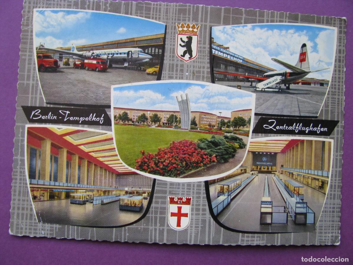 Postales: POSTAL DEL AEROPUERTO BERLIN OESTE- TEMPELHOF. ESCRITA 1964