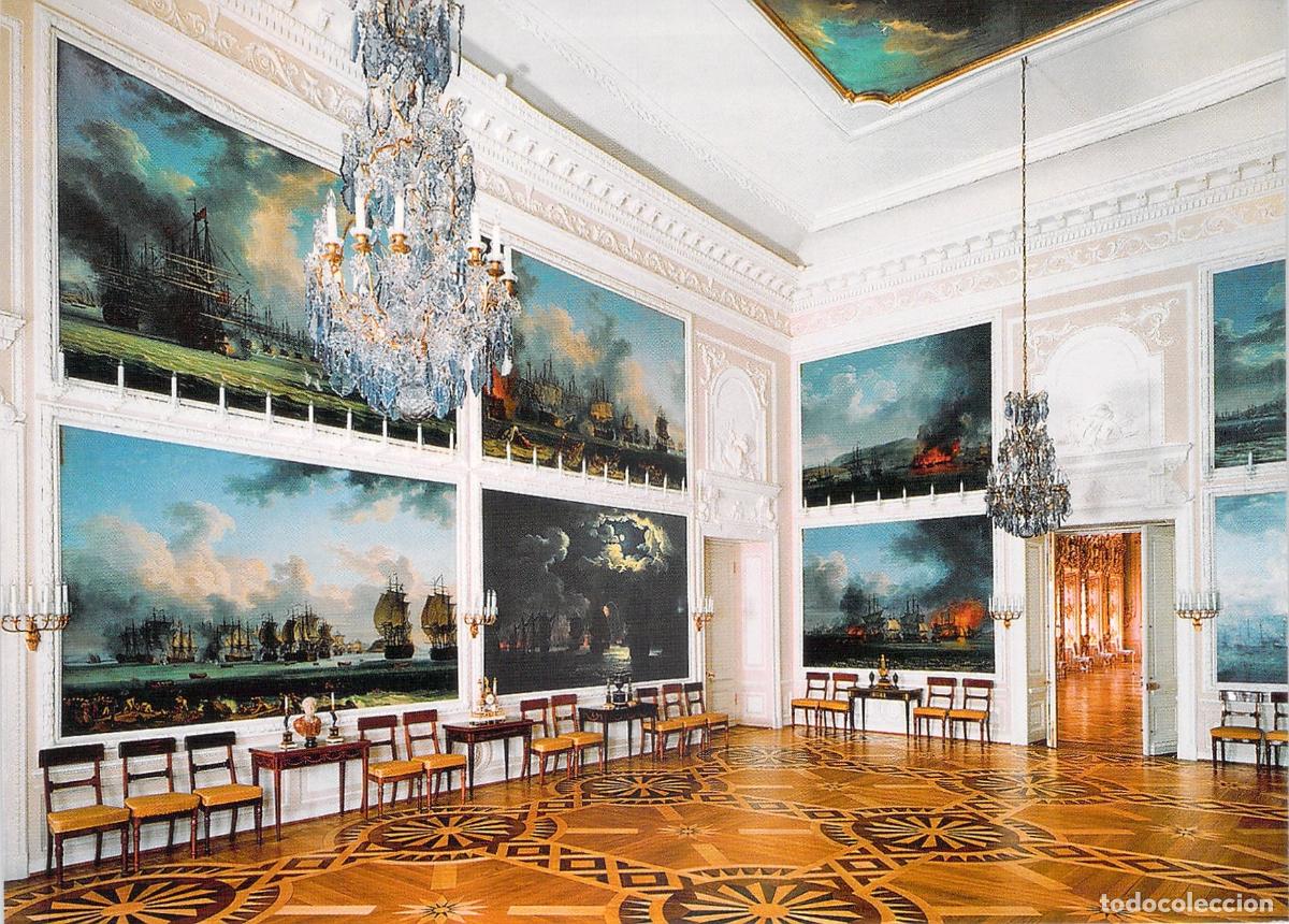 Postales: Postal Palacio Grande de Peterhof Sala de Chesme Rusia