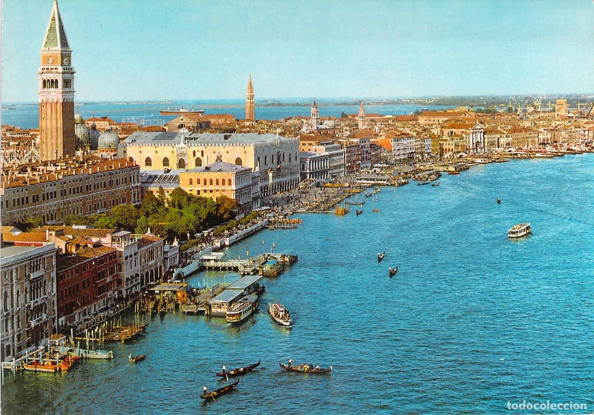 Postales: Postal de Venecia: Panorama con el Campanile y Palacio Ducal