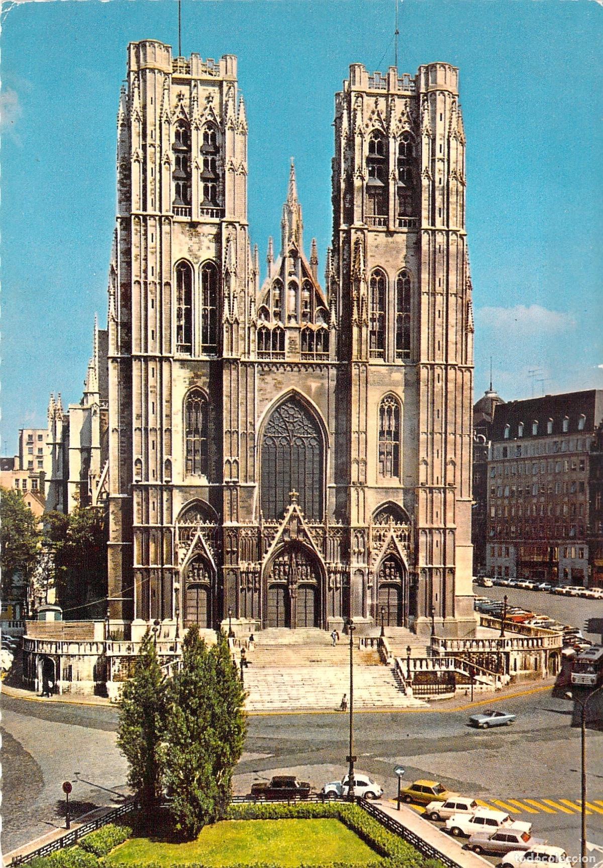 Postales: Postal de la Catedral de San Miguel en Bruselas, B&eacute;lgica