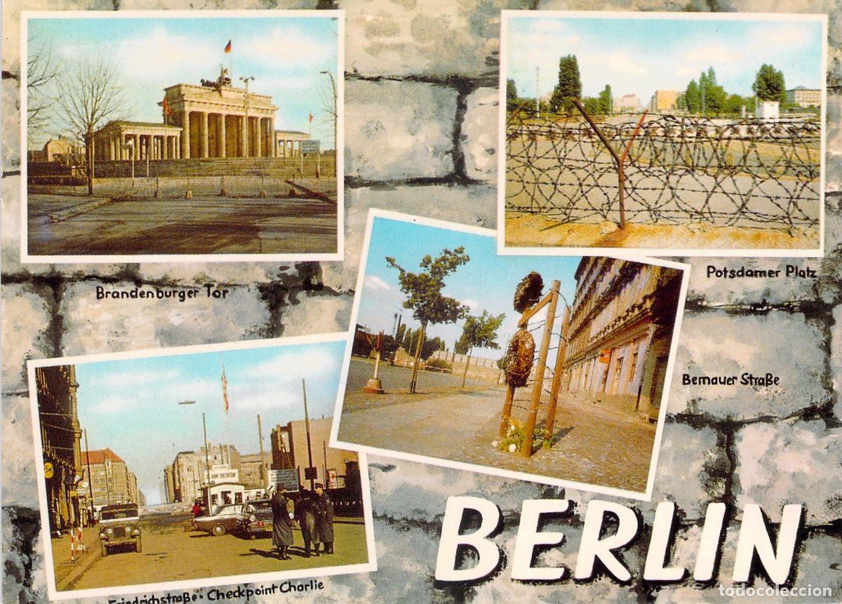 Postales: Postal Multivista de Berl&iacute;n con Muro y Checkpoint Charlie
