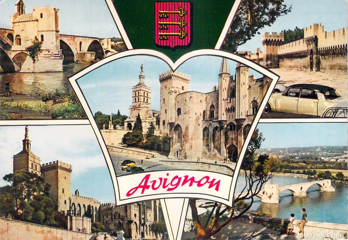 Postales: Postal Multivistas de Avignon, Francia - Palacio de los Papas y Puente