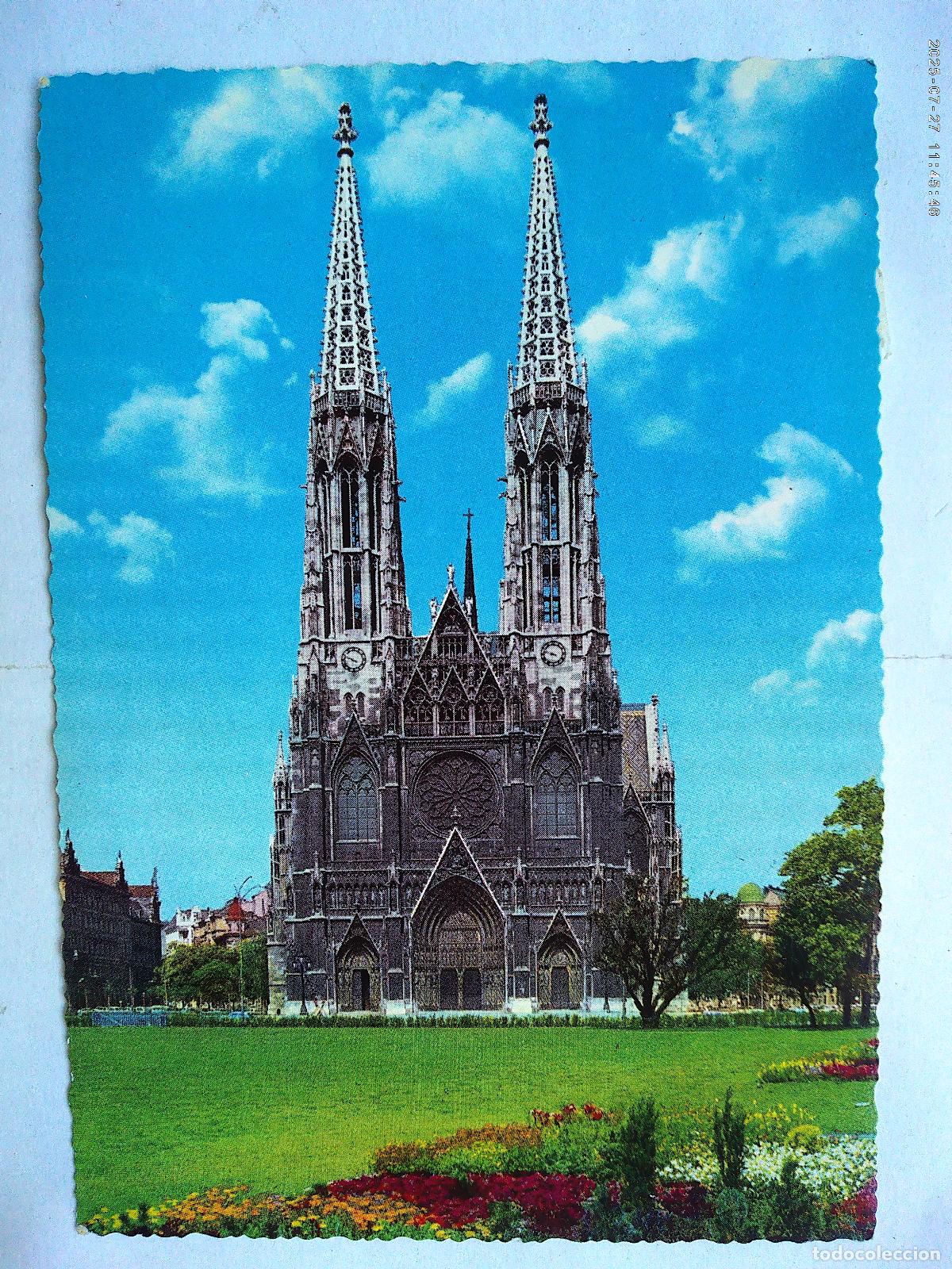 Postais: POSTAL DE VIENA ( AUSTRIA ): IGLESIA VOTIVA . A&Ntilde;OS 50