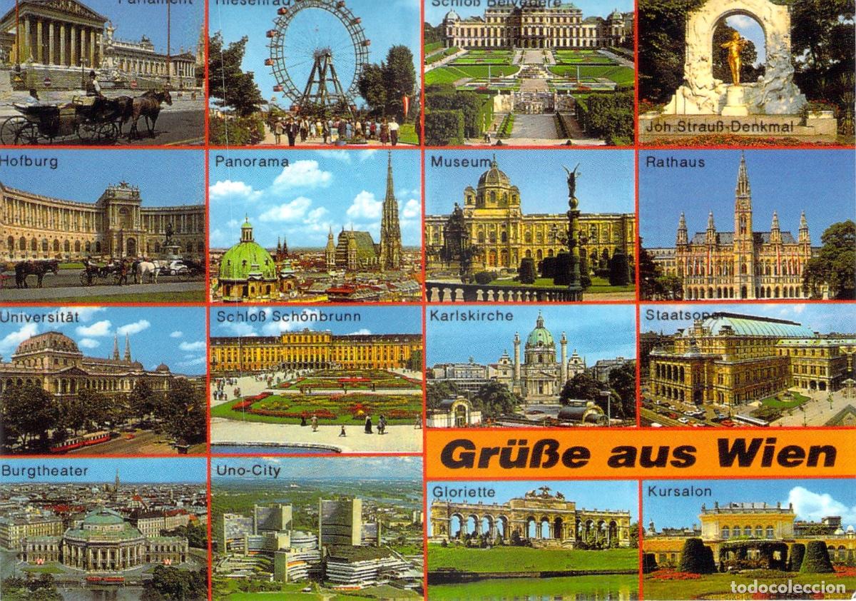 Postales: Postal Multi-vista de Viena con Monumentos y Lugares de Inter&eacute;s