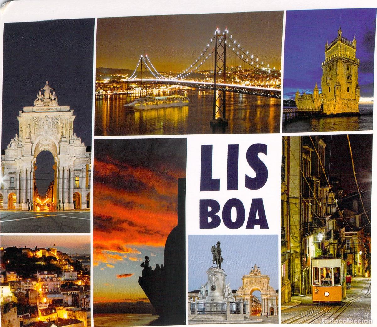 Postales: Postal Tur&iacute;stica de Lisboa con Varias Vistas de la Ciudad