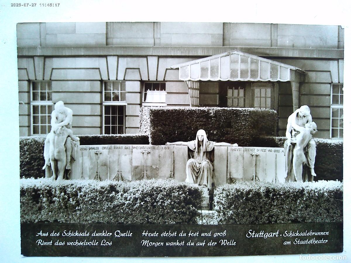 Postkarten: POSTAL DE STUTTGART ( ALEMANIA ): FUENTE DEL DESTINO . A&Ntilde;OS 50