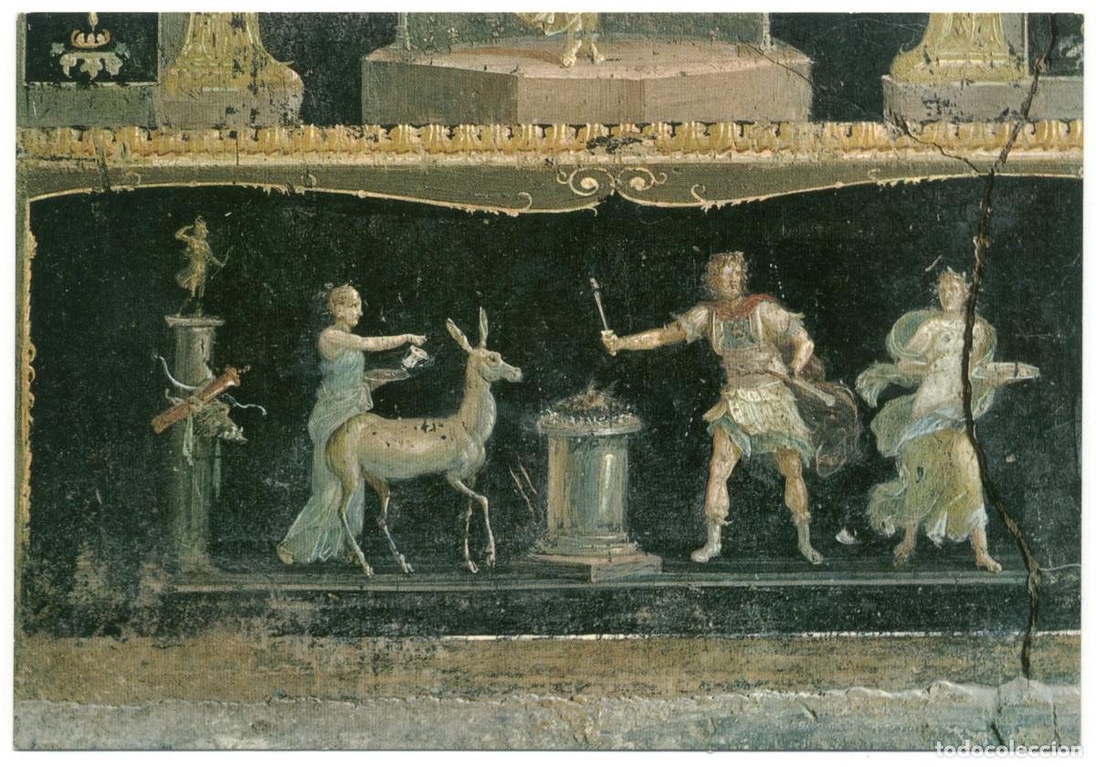 Postales: SACRIFICIO d'IFIGENIA, Casa dei Vetti (POMPEI)_GM. POM 62-179 / Teatros Grecorromanos Grecia