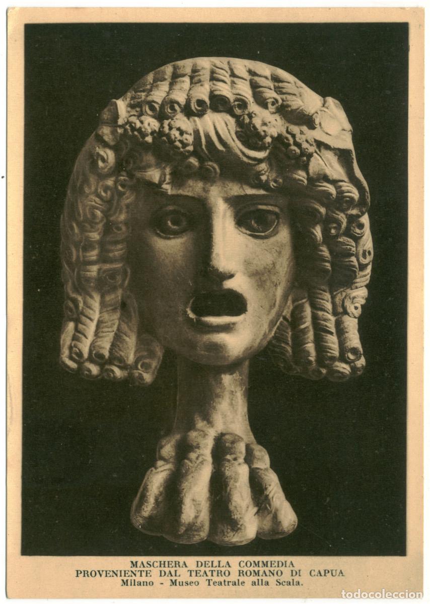 Postales: MASCHERA DELLA COMMEDIA (Teatro Romano. CAPUA)_Museo Teatrale alla Scala (Milano) & Alberto Modiano