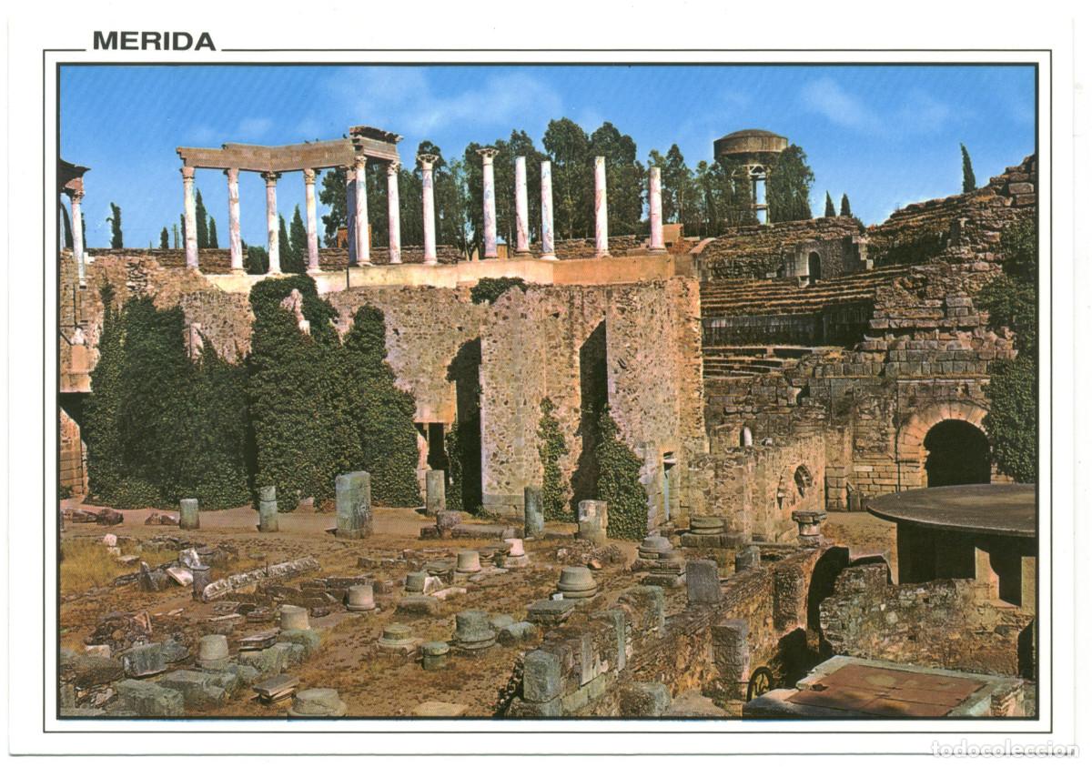 Postales: M&Eacute;RIDA (Badajoz)_Teatro Romano, vista posterior_Arribas.68 / Teatros romanos Hispania