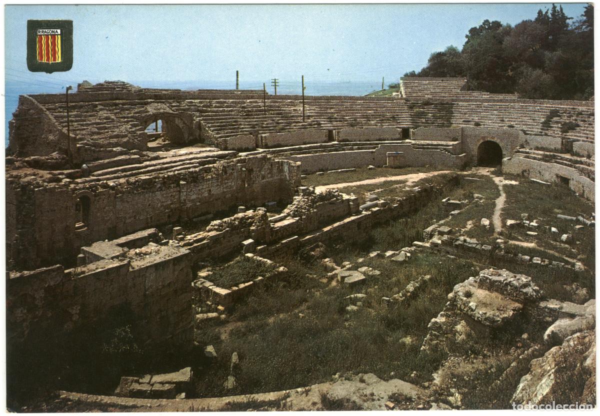Postales: TARRAGONA_Anfiteatro Romano_Escudo de Oro. 8429. DL 5542-XIX / Teatros antiguos Hispania