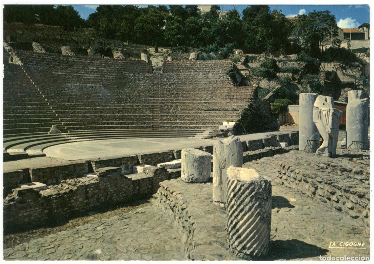 Postales: LYON_Grand Th&eacute;&acirc;tre Romain_La Cigogne / Teatros antiguos Galia