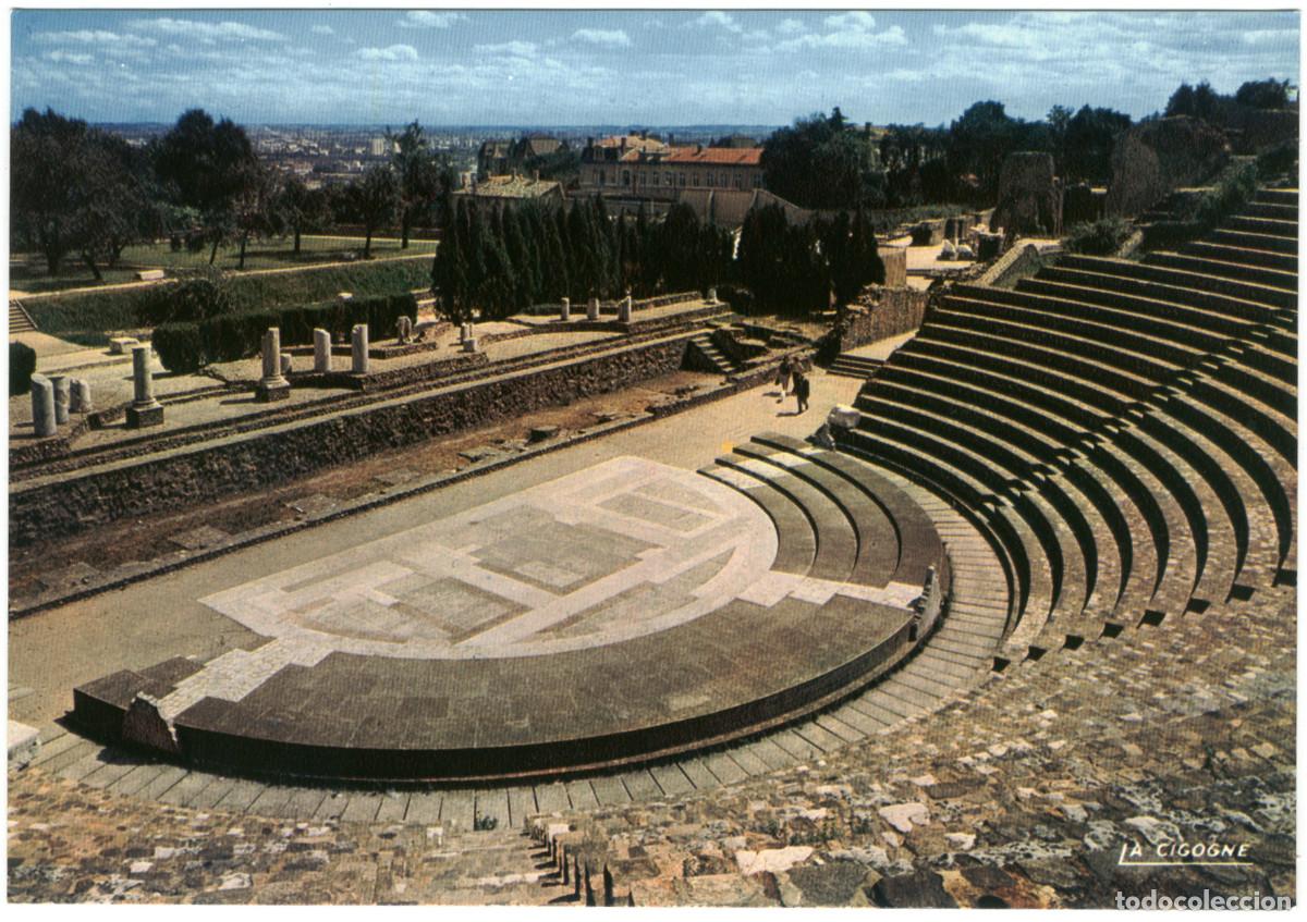 Postales: LYON_Grand Th&eacute;&acirc;tre Romain_La Cigogne / Teatros antiguos Galia