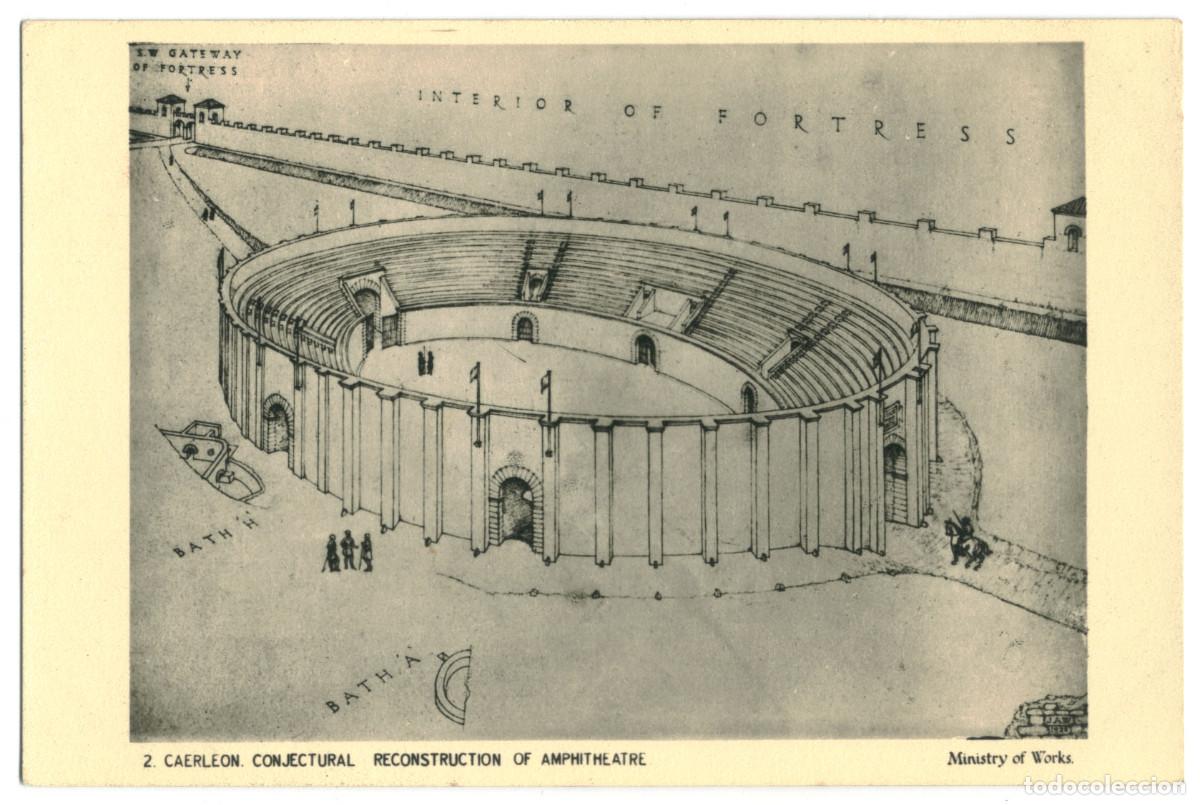 Postales: CAERLEON_Conjectural Amphitheatre_Ministry of Wrks / Teatros romanos Europa