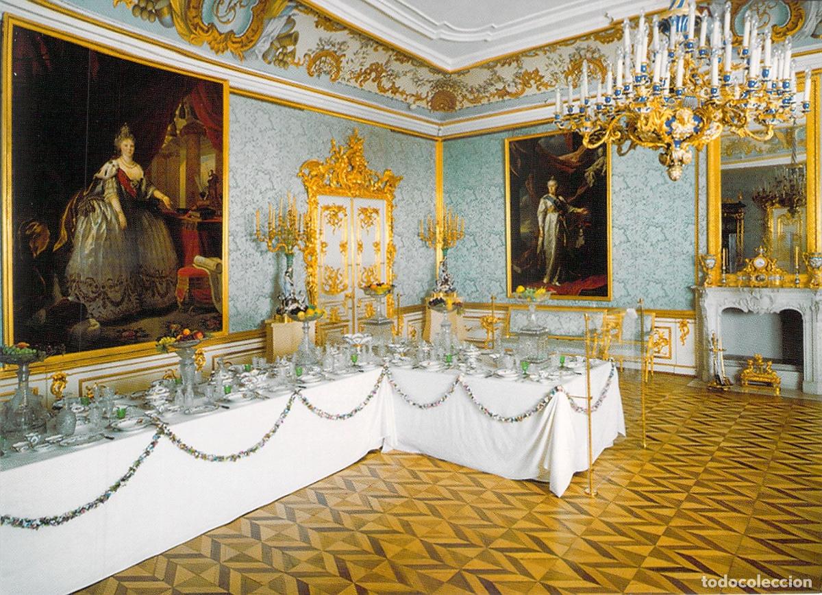 Postales: Postal Palacio Grande de Peterhof Sala Azul Rusia