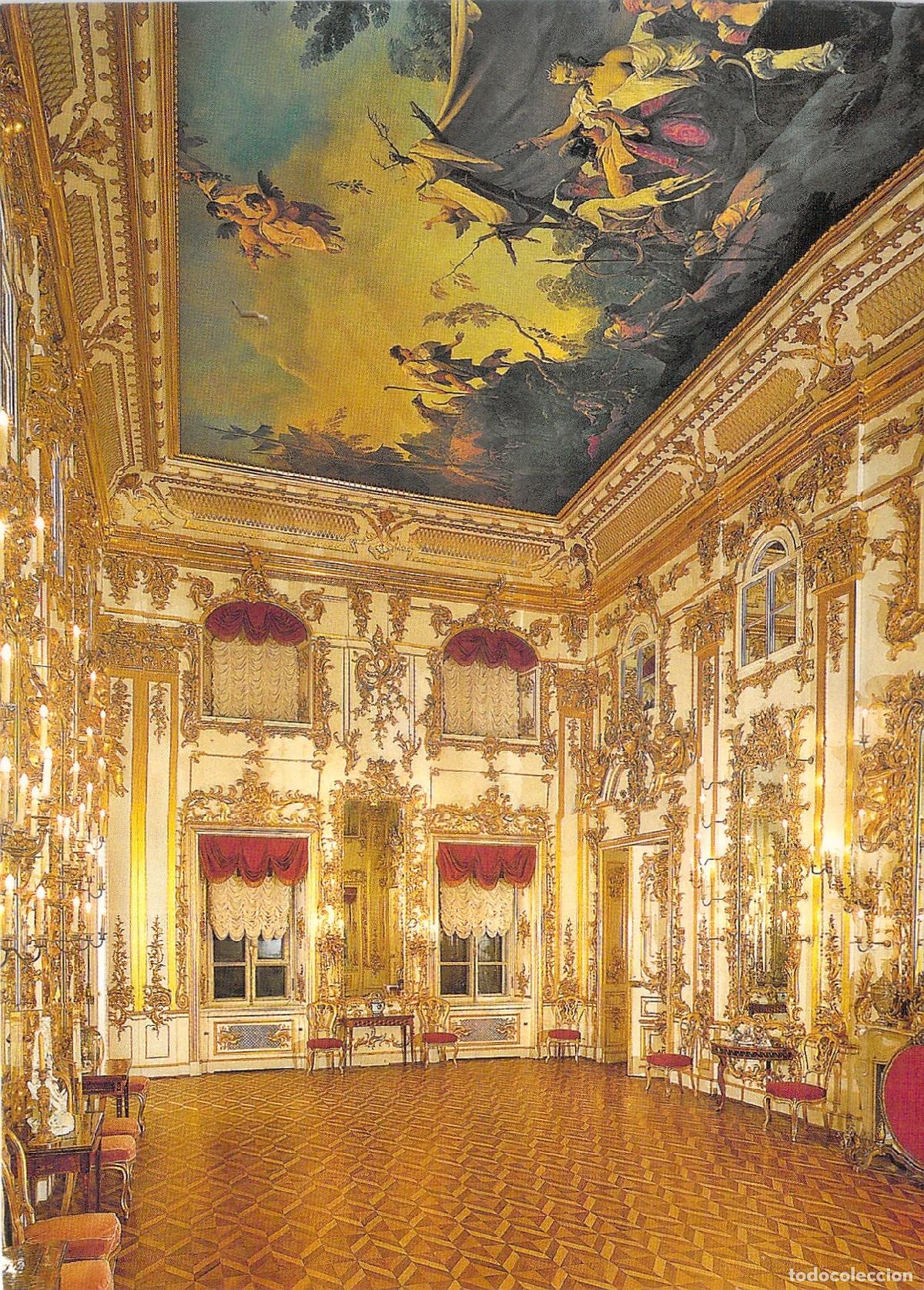 Postales: Postal Palacio Grande de Peterhof Sala de Audiencia Rusia