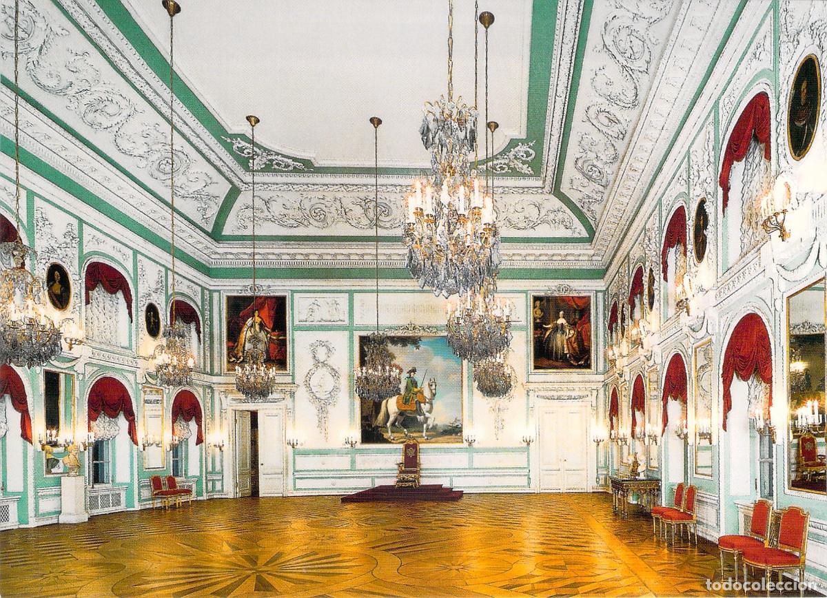 Postales: Postal de la Sala del Trono en el Gran Palacio de Peterhof