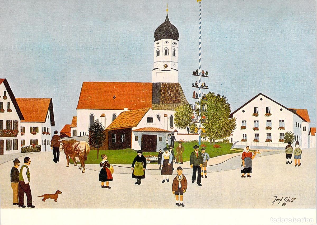 Postales: Postal de Arte Na&iuml;f Josef Wahl Herrer&iacute;a en Erling Alemania