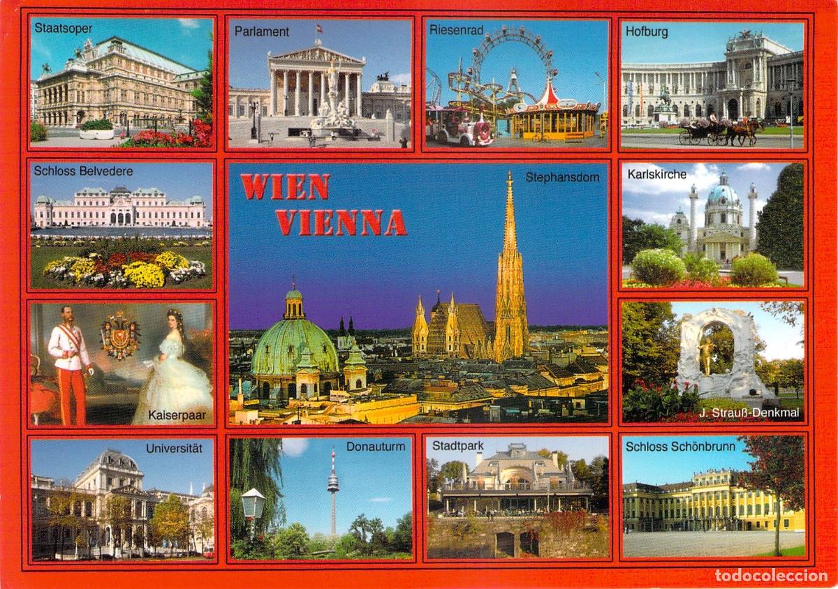 Postales: Postal Multi-vista de Viena Austria con Monumentos y Atractivos