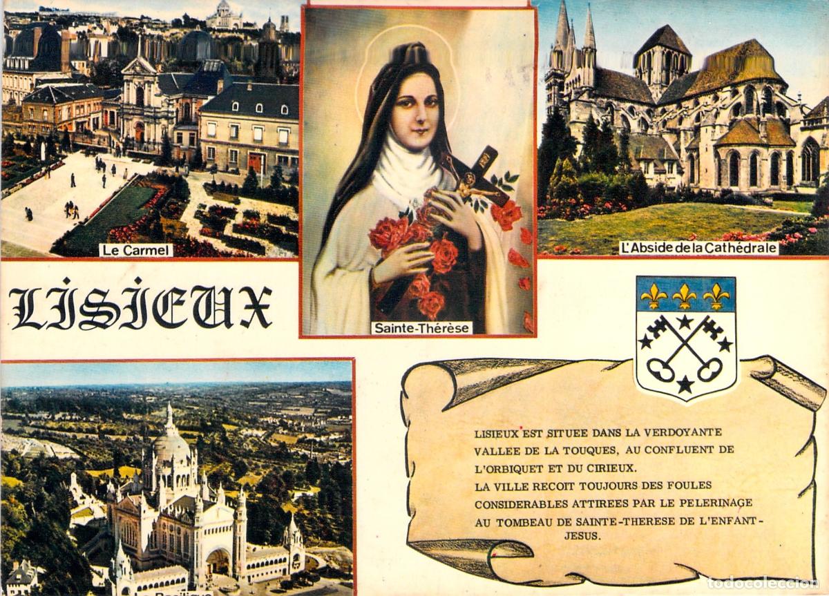 Postcards: Postal de Lisieux con Santa Teresa y Monumentos Religiosos