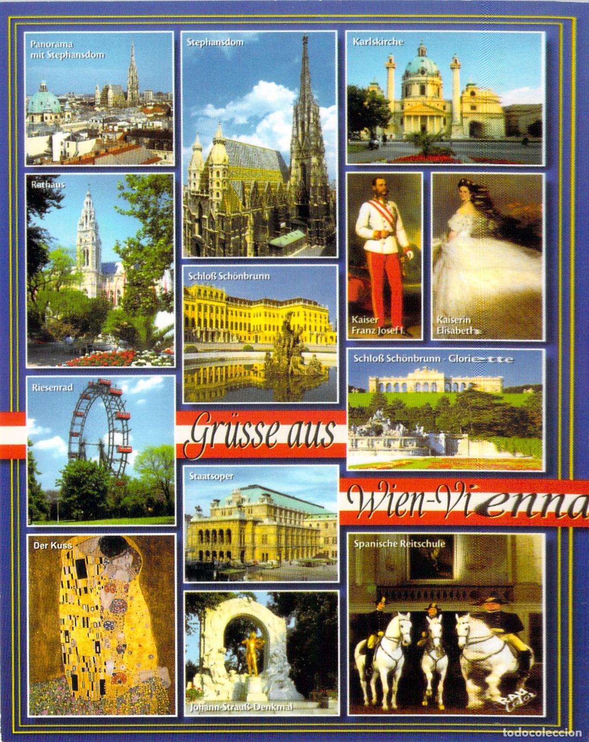 Postales: Postal de Viena con Monumentos, Sisi, Klimt y Vistas Tur&iacute;sticas