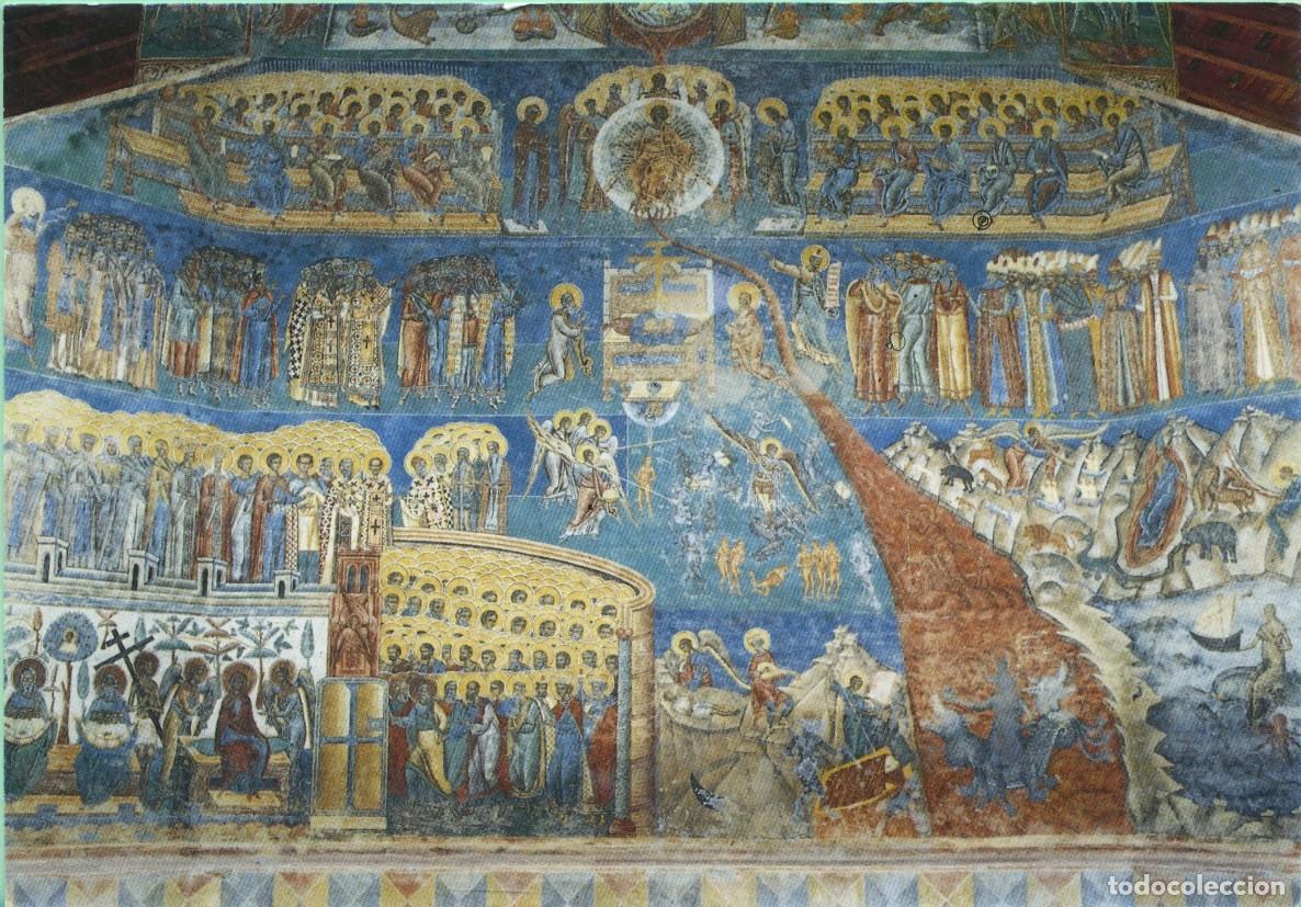 Postales: RUMAN&Iacute;A. Condado de Suceava-Monasterio de Voronet. 1488. El Juicio Final, fresco-1547. Sin circular