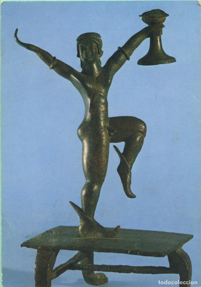 Postales: Base de un quemador de perfume bailar&iacute;n etrusco. Escrita en 1988. ED. BIBLIOTECA NACIONAL