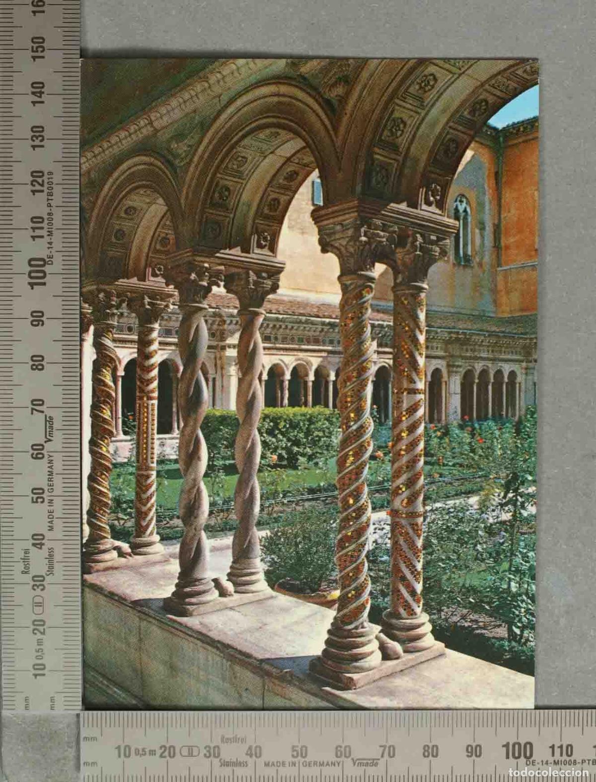 Postales: POSTAL. Roma - Claustro de la Bas&iacute;lica de San Pablo Extramuros - Columnas helicoidales cosmatescas