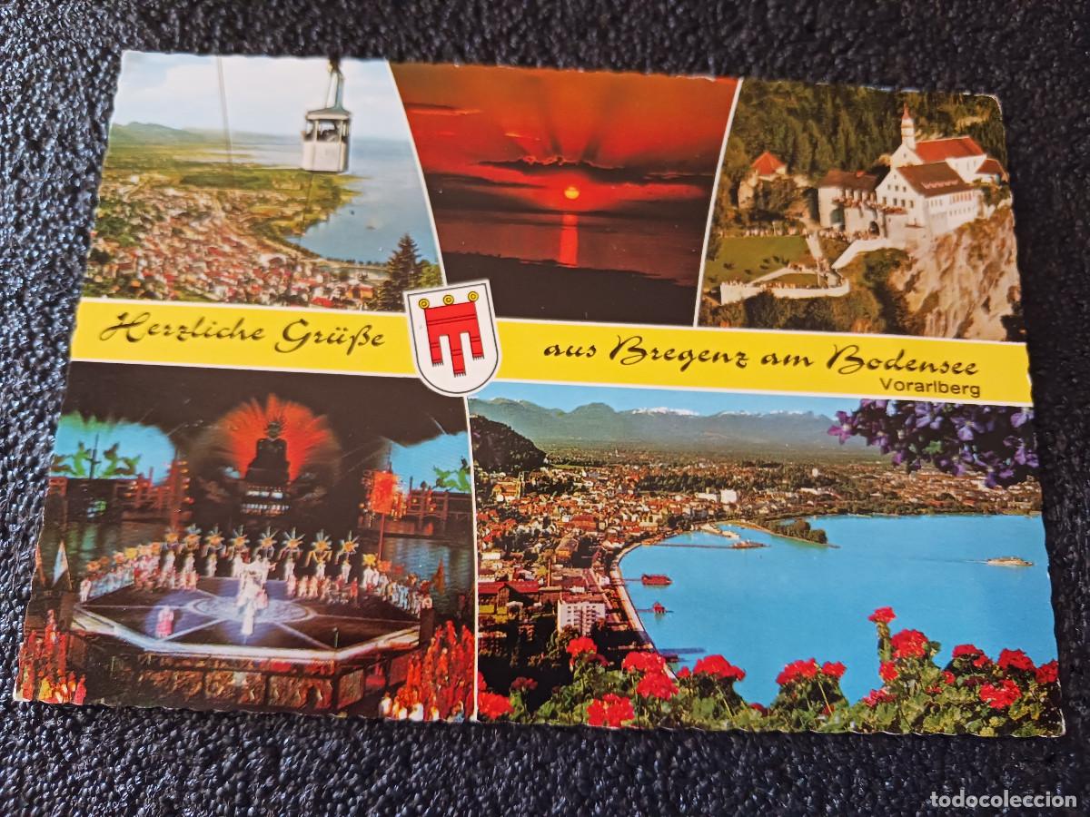 Postales: bregenz, a orillas del lago de constanza, circulada 1974