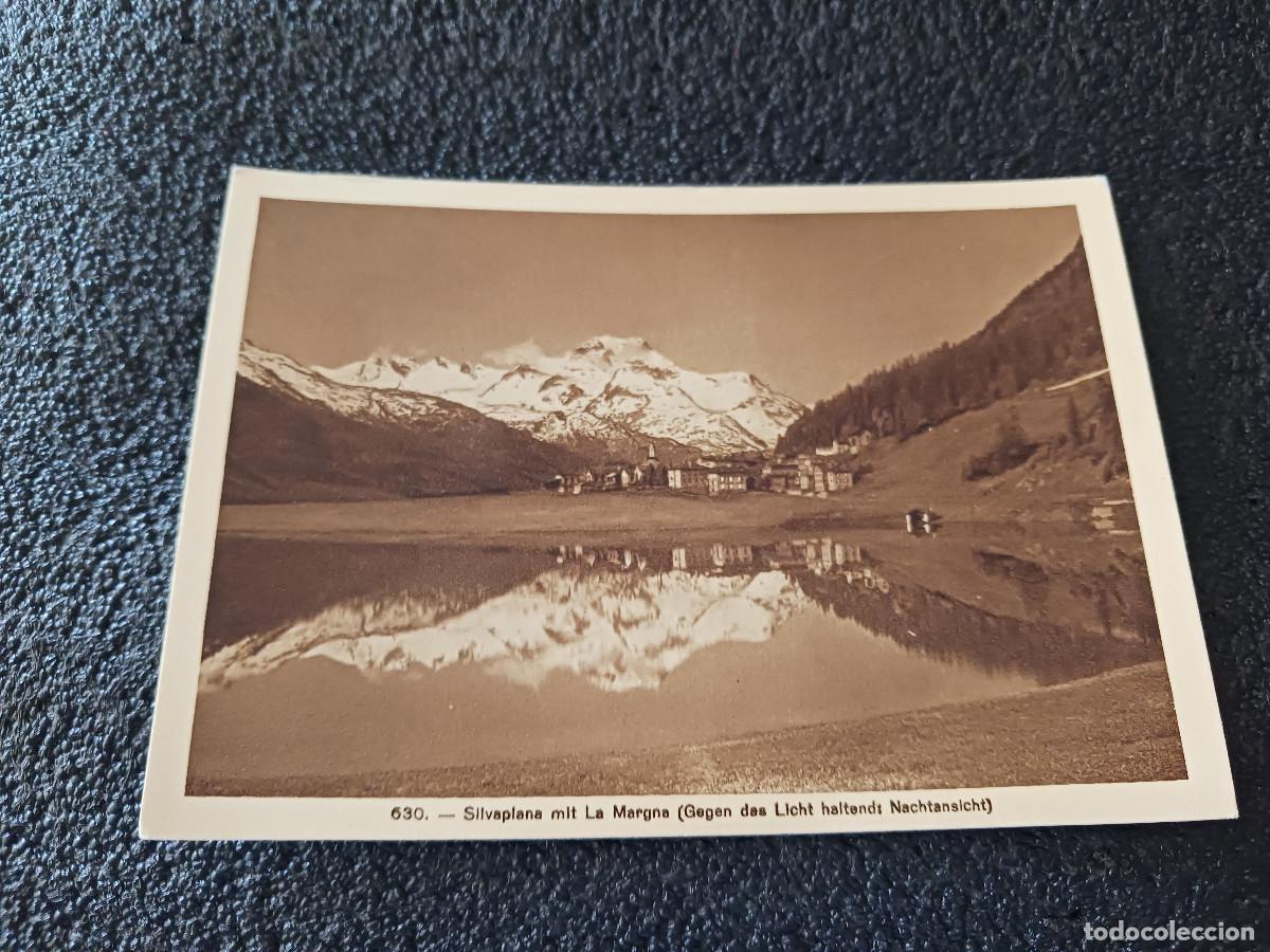 Postales: vista nocturna de silvana y la monta&ntilde;a margna de suiza