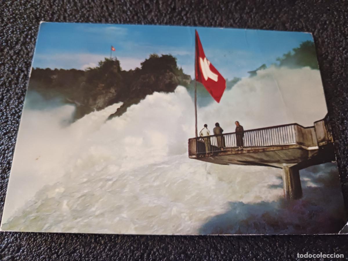 Postales: suiza, cataratas, circulada 1974