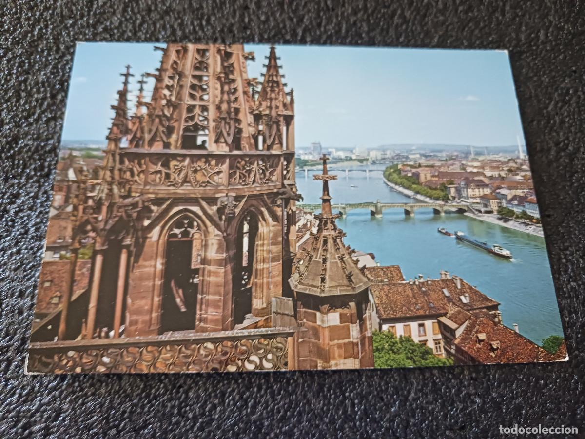 Postales: basel, tres puentes del rhin, circulada 1969