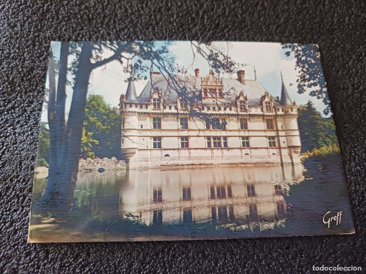 Postales: les chateaux de la loire, azay le rideau, circulada 1962