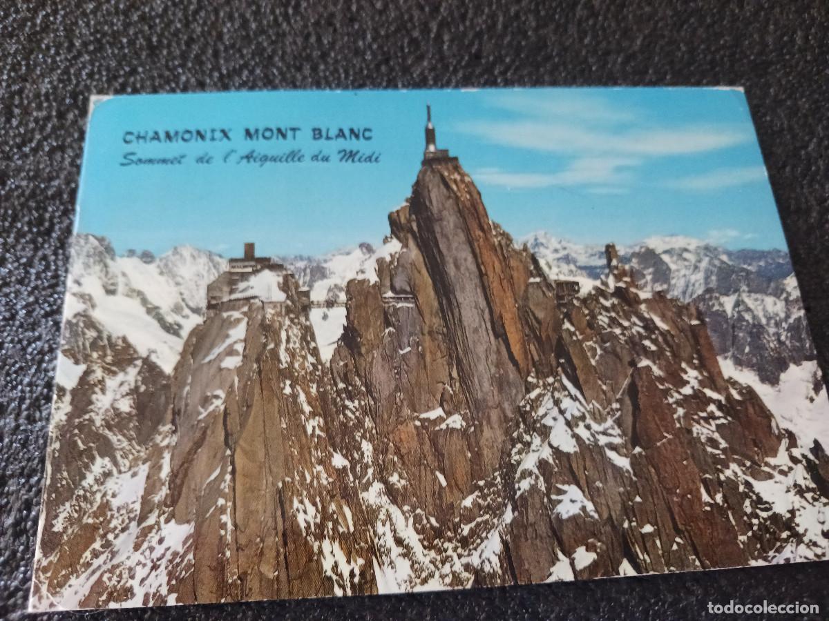 Postales: chamonix, mont blanc, l`aiguille du midi circulada 1974