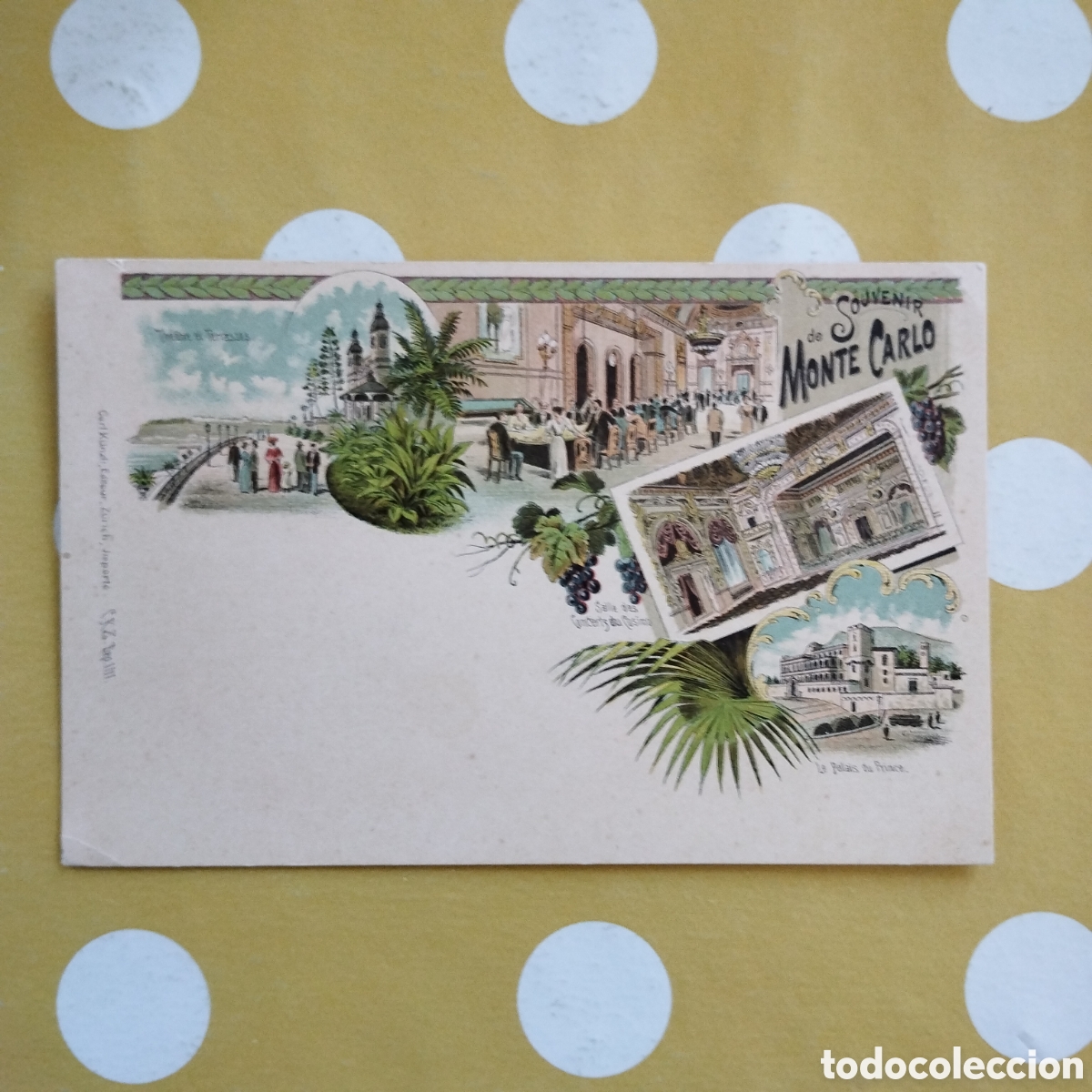 Postales: SOUVENIR DE MONTE CARLO CARL KUNZLI EDITEUR ZURICH CARTE POSTALE