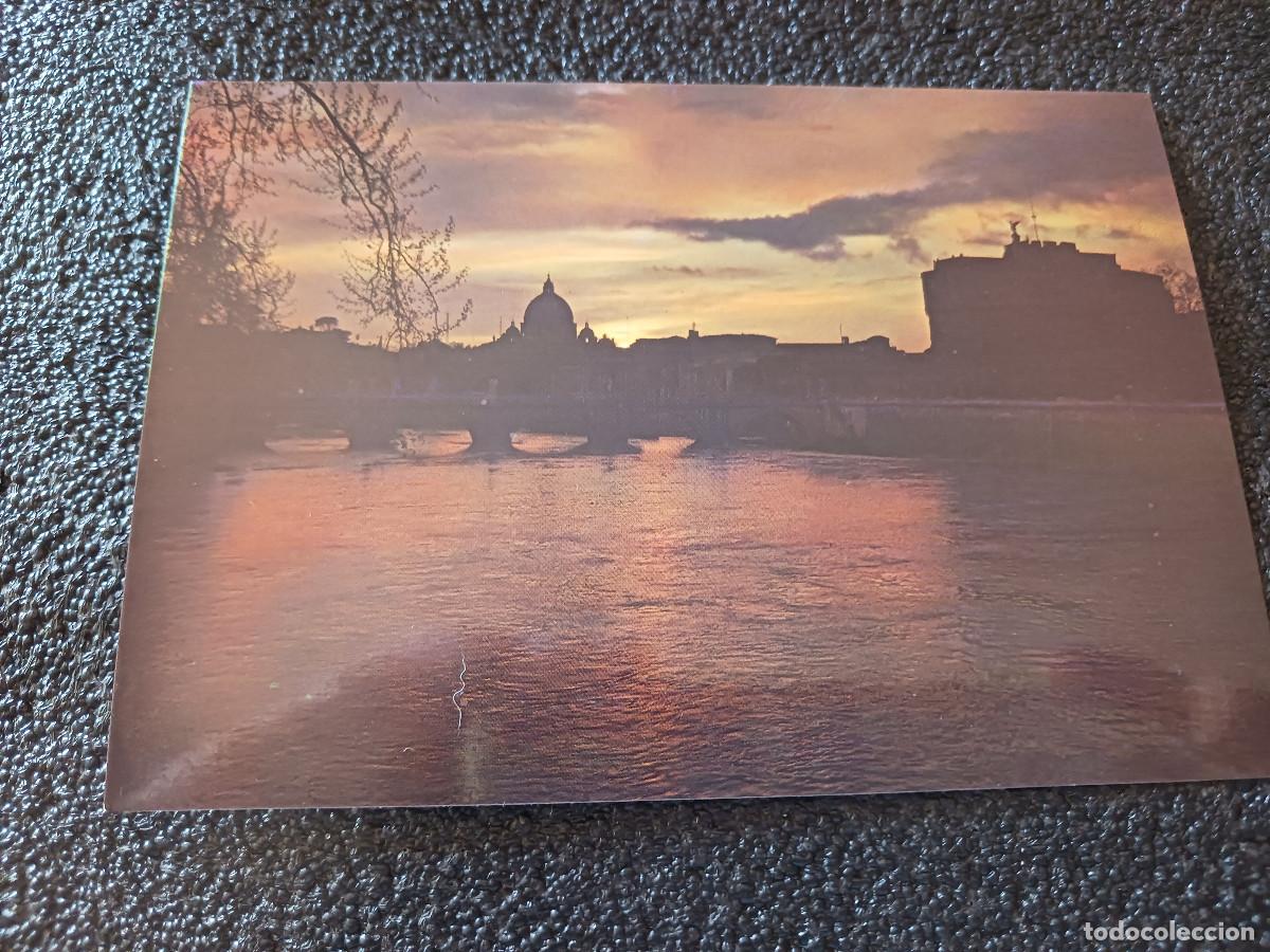 Postales: roma ponte e castel san angelo, nocturna